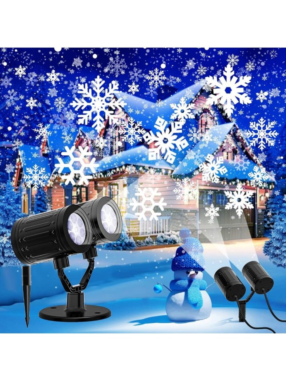Outdoor Snowflake Projector Lights with Timer - Perfect for Christmas Decor